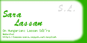 sara lassan business card